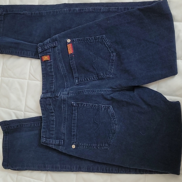 7 For All Mankind Girl's Blue Corduroy Pants Size 12 - Picture 6 of 7